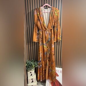 Ziczac‎ floral maxi wrap dress Sz S